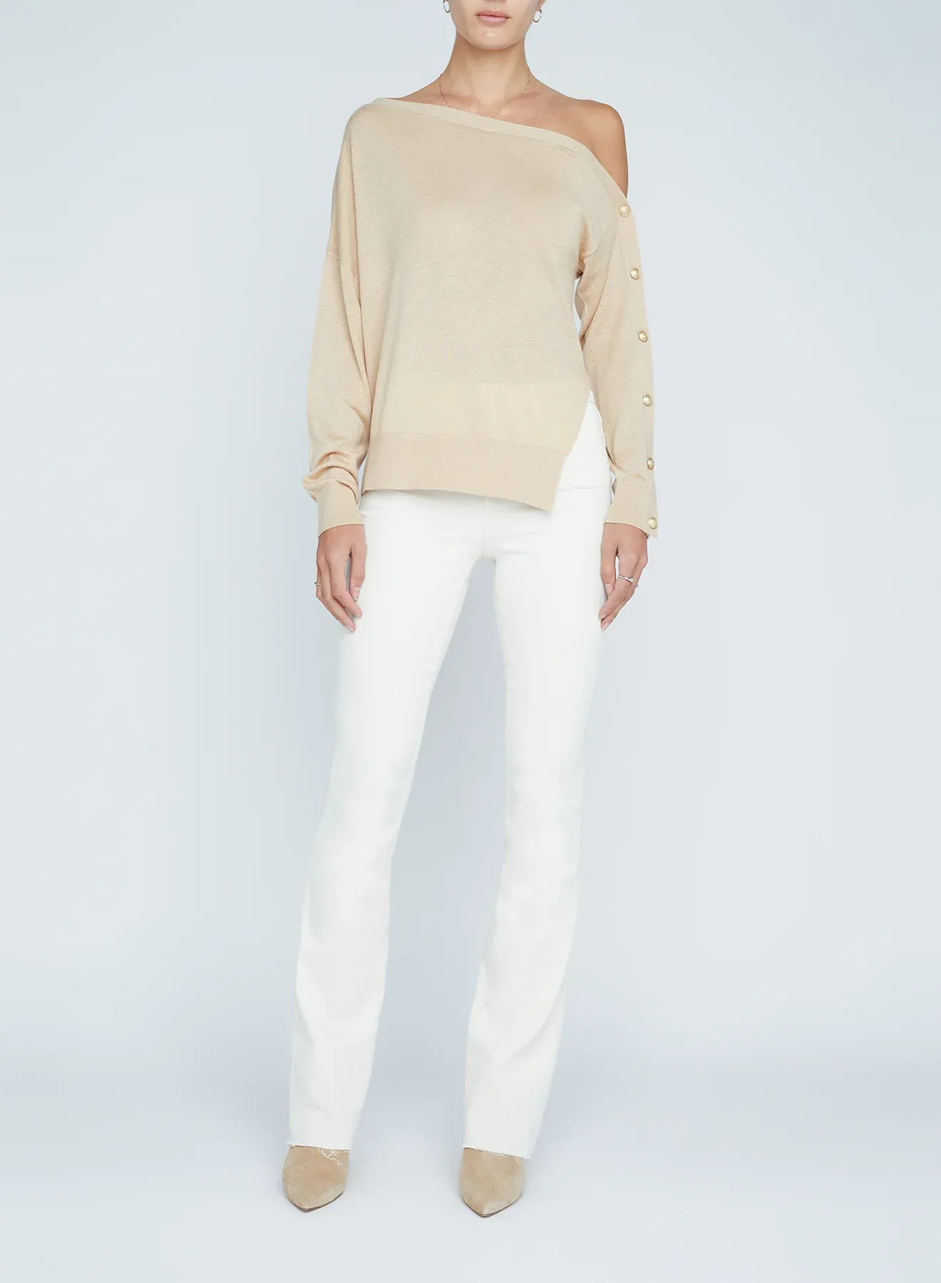 8978PQGa L'AGENCE Ledger Off  the Shoulder Pullover