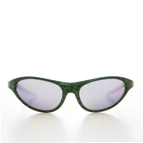 90s Metallic Sporty Wrap Around Sunglasses - Nexus