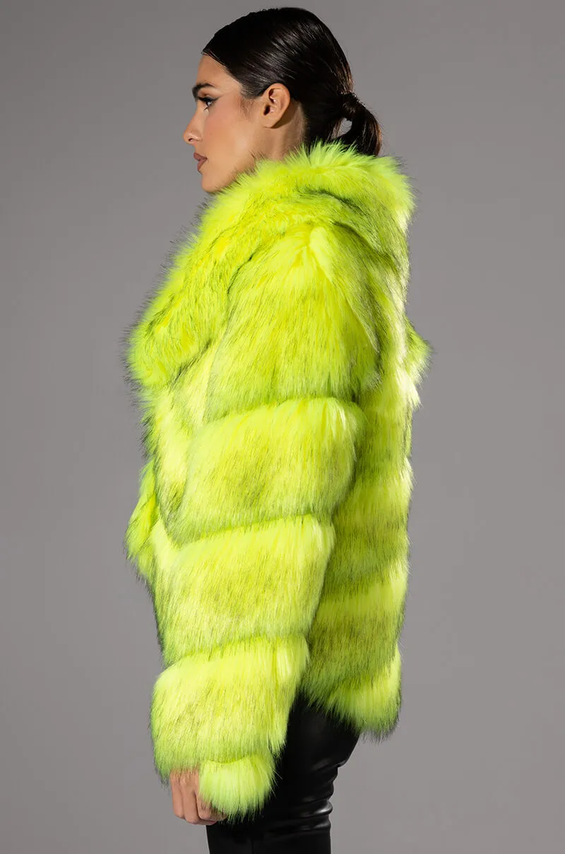 ACID MUSHROOM FAUX FUR JACKET