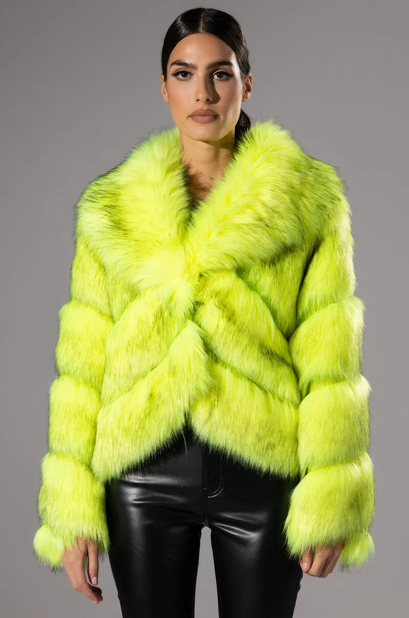 ACID MUSHROOM FAUX FUR JACKET