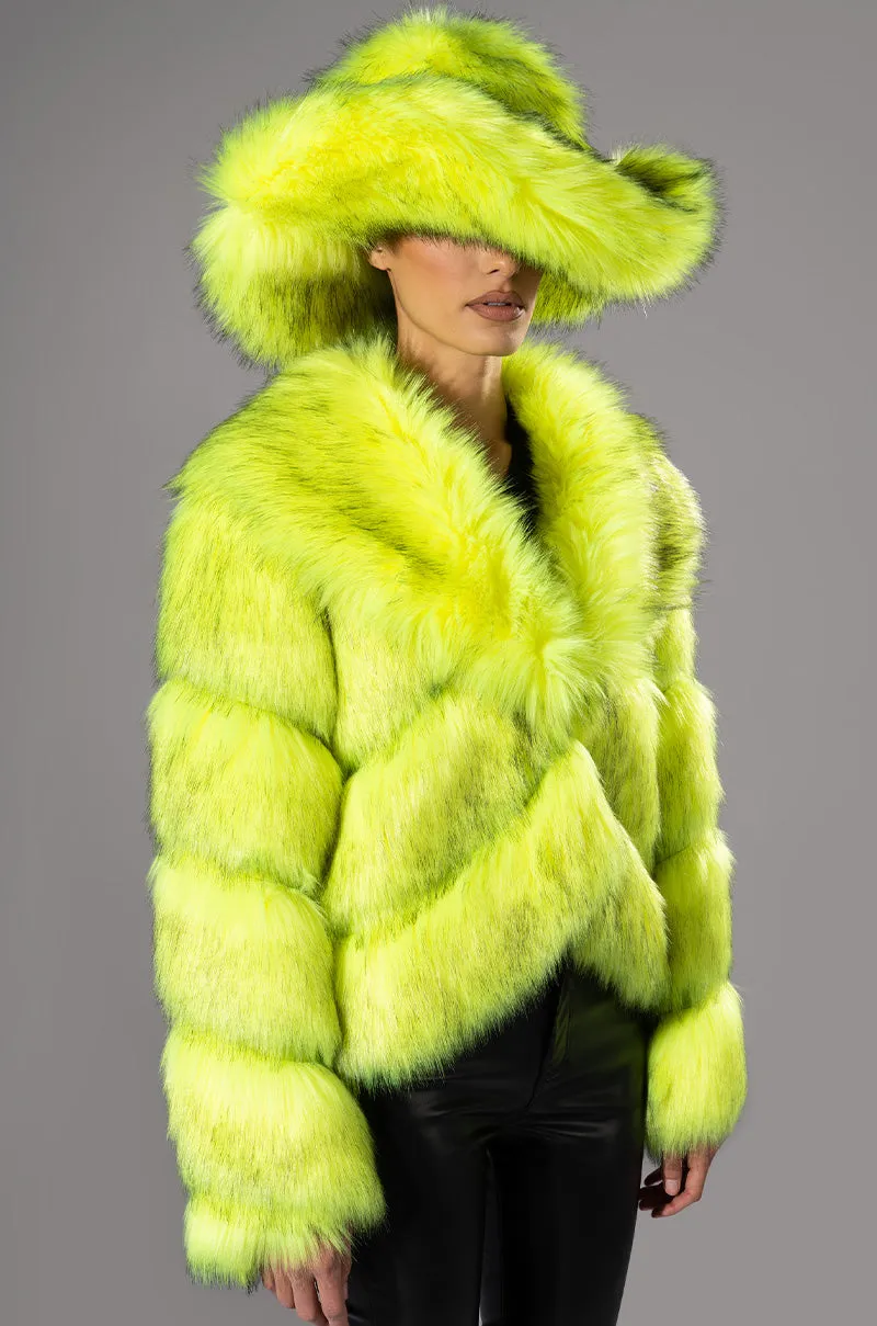 ACID MUSHROOM FAUX FUR JACKET