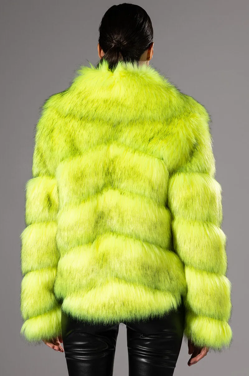 ACID MUSHROOM FAUX FUR JACKET