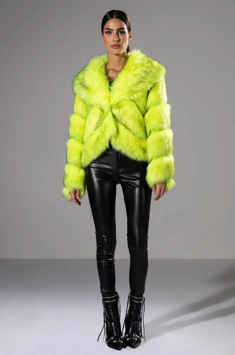 ACID MUSHROOM FAUX FUR JACKET