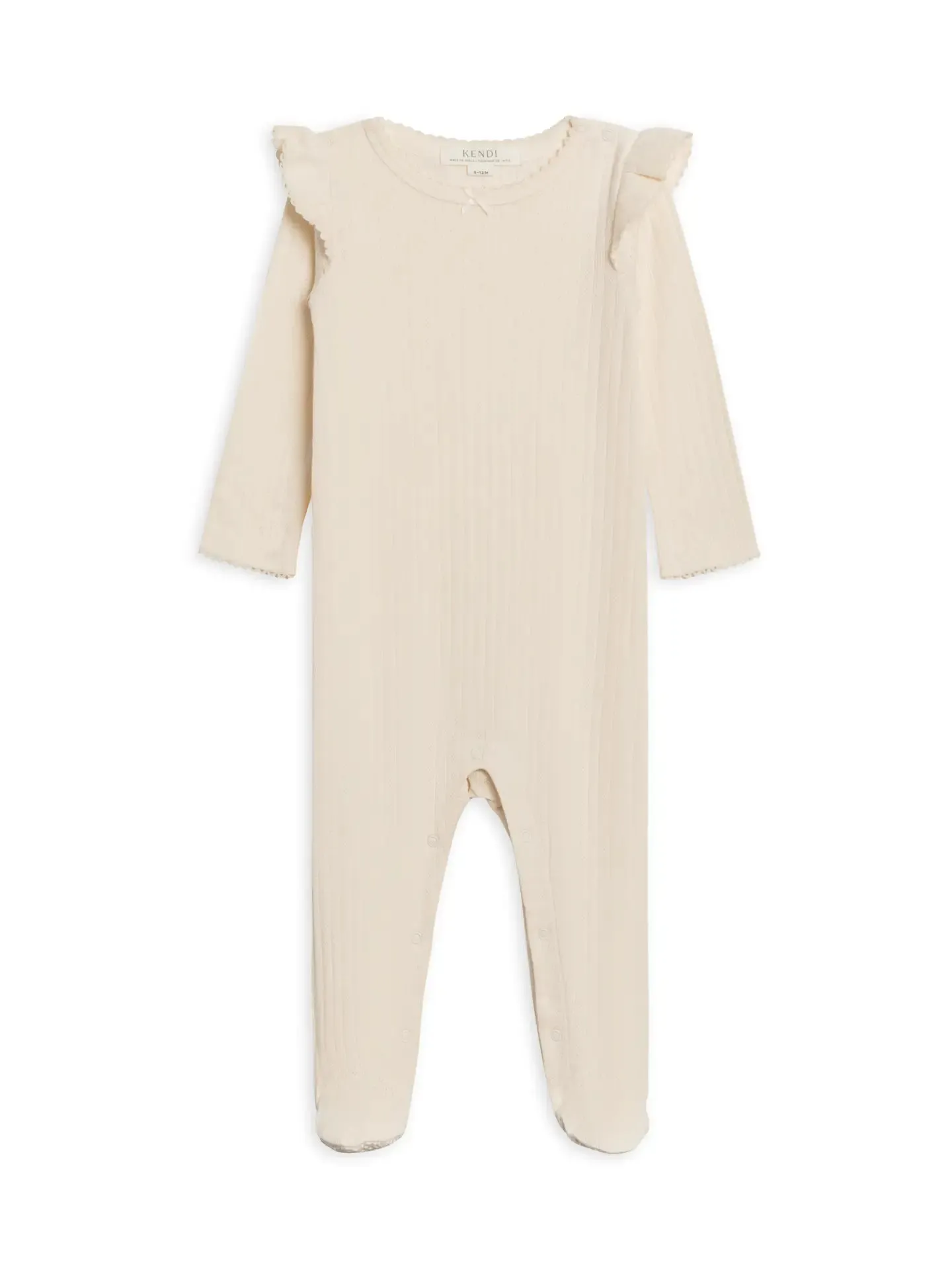 Addy Pointelle Flutter Sleeve Romper