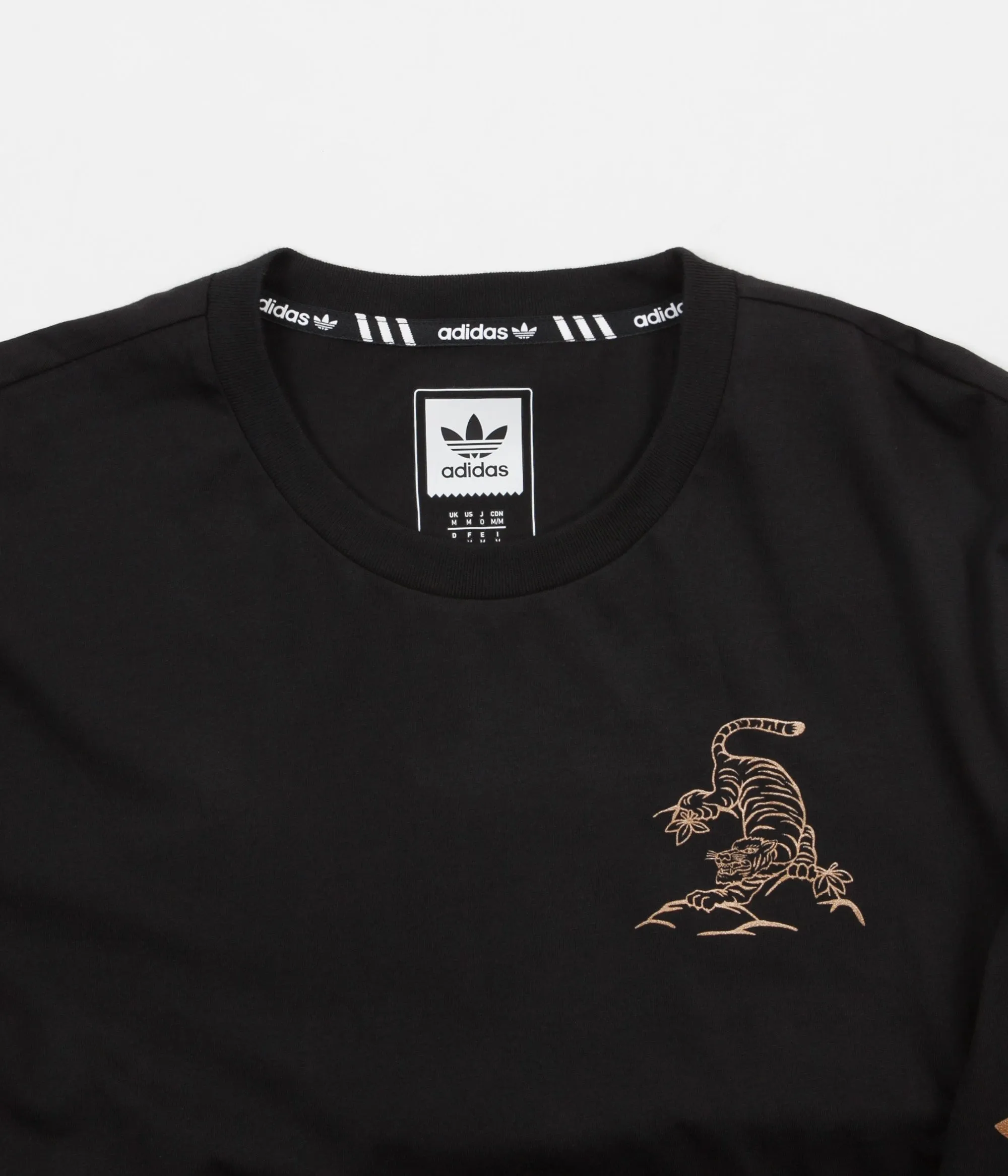 Adidas Eastern Long Sleeve T-Shirt - Black / Tactile Gold Metallic