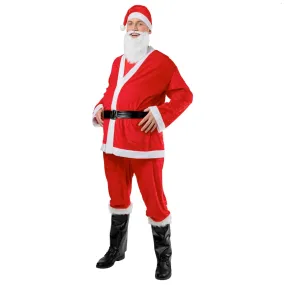 Adults Deluxe Velour Santa Suit 6pc Father Christmas Costume