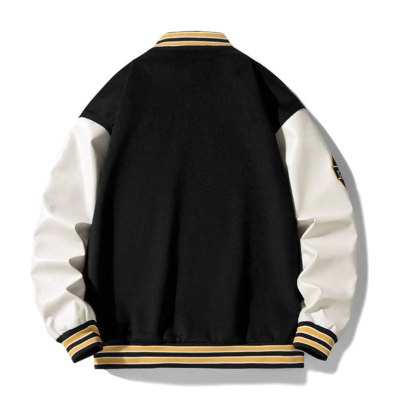 Alaska Varsity Jacket Spring Baseball Jacket Men's Retro Jacket Loose Top