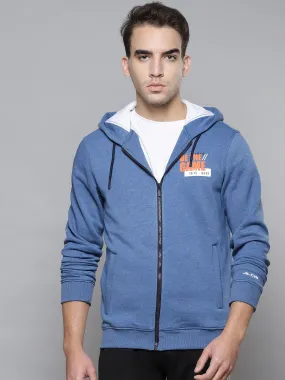 Alcis Men Blue Typography Cotton Sporty Jacket