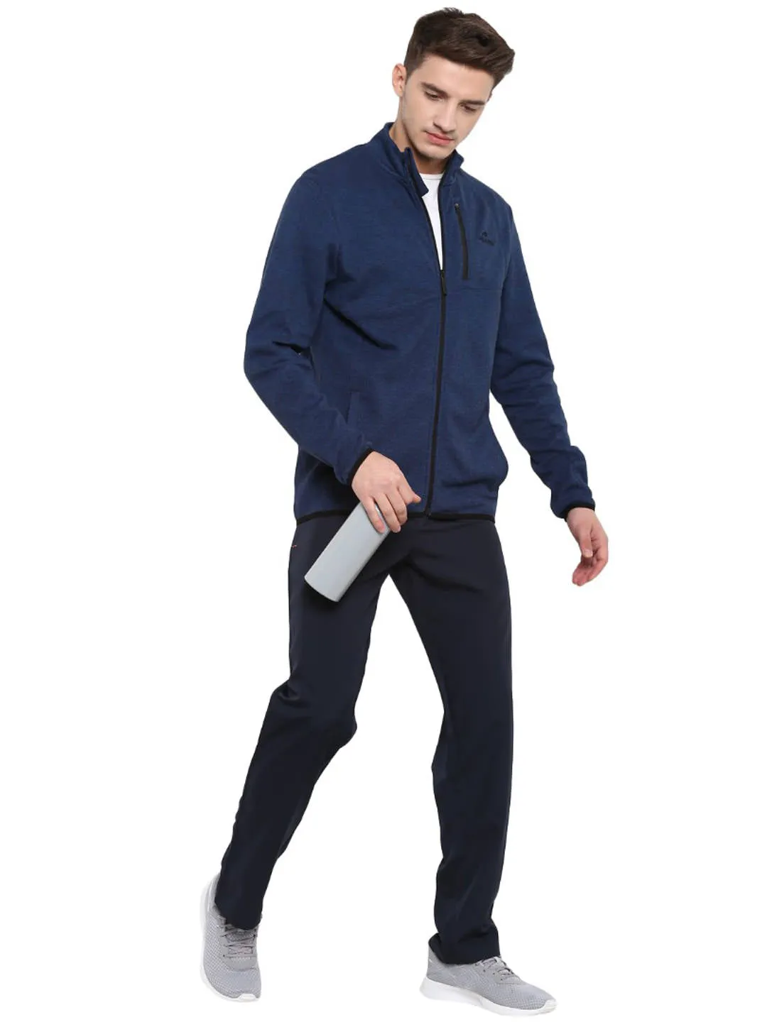 Alcis Men Navy Blue Solid Antimicrobial Sporty Jacket