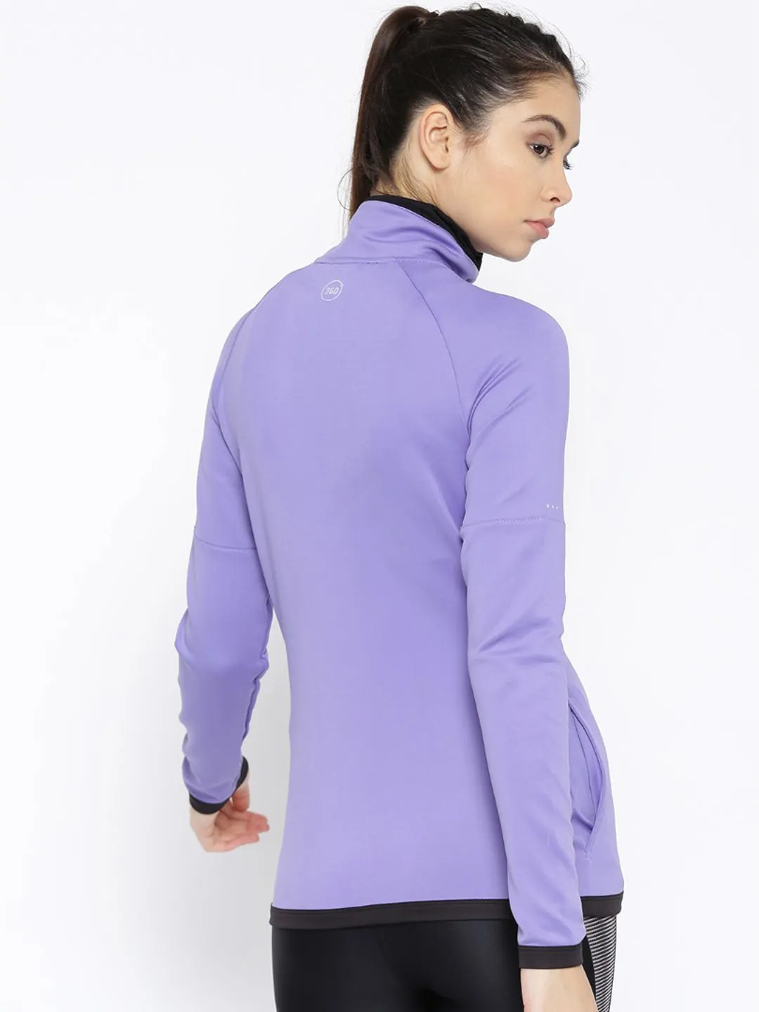 Alcis Women Lavender Solid Sporty Jacket