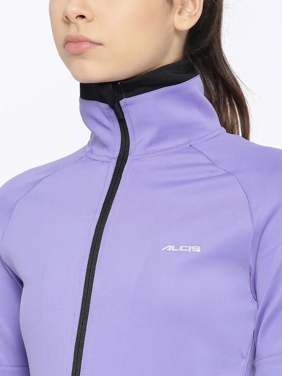 Alcis Women Lavender Solid Sporty Jacket