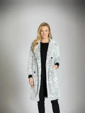 APNY Textured Faux Fur Duster Coat White