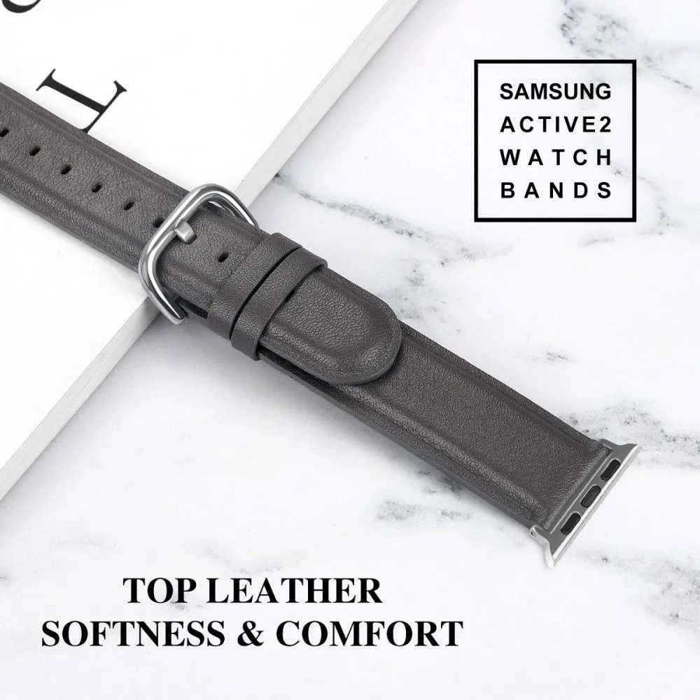 Apple Watch (45mm) cowhide genuine leather watch strap - Grey