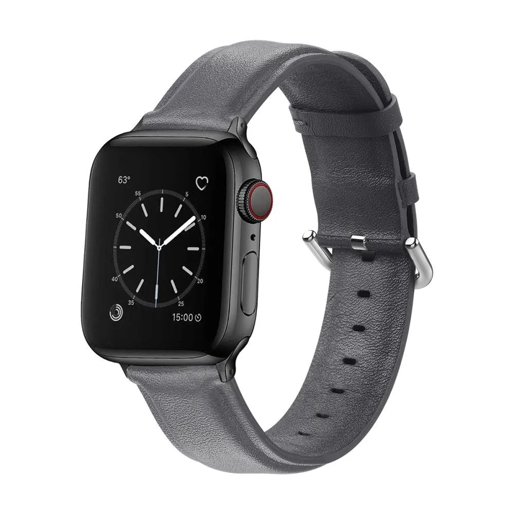 Apple Watch (45mm) cowhide genuine leather watch strap - Grey