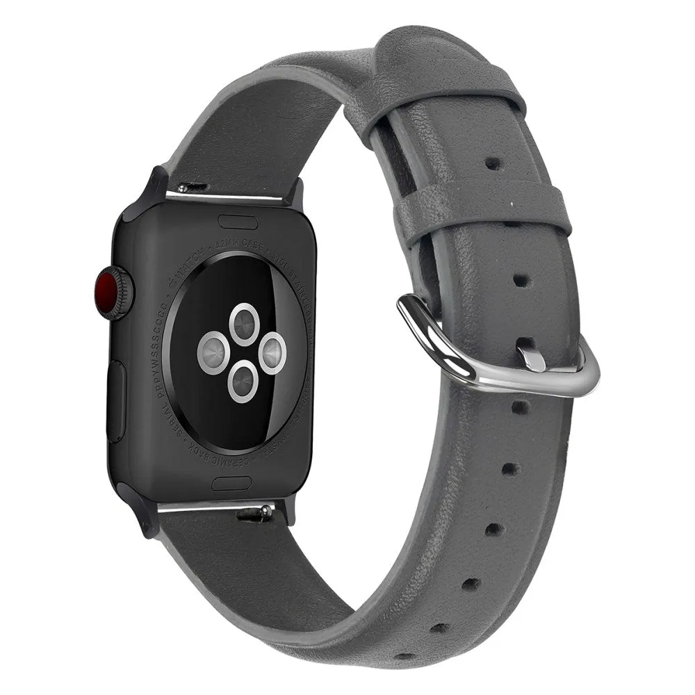 Apple Watch (45mm) cowhide genuine leather watch strap - Grey