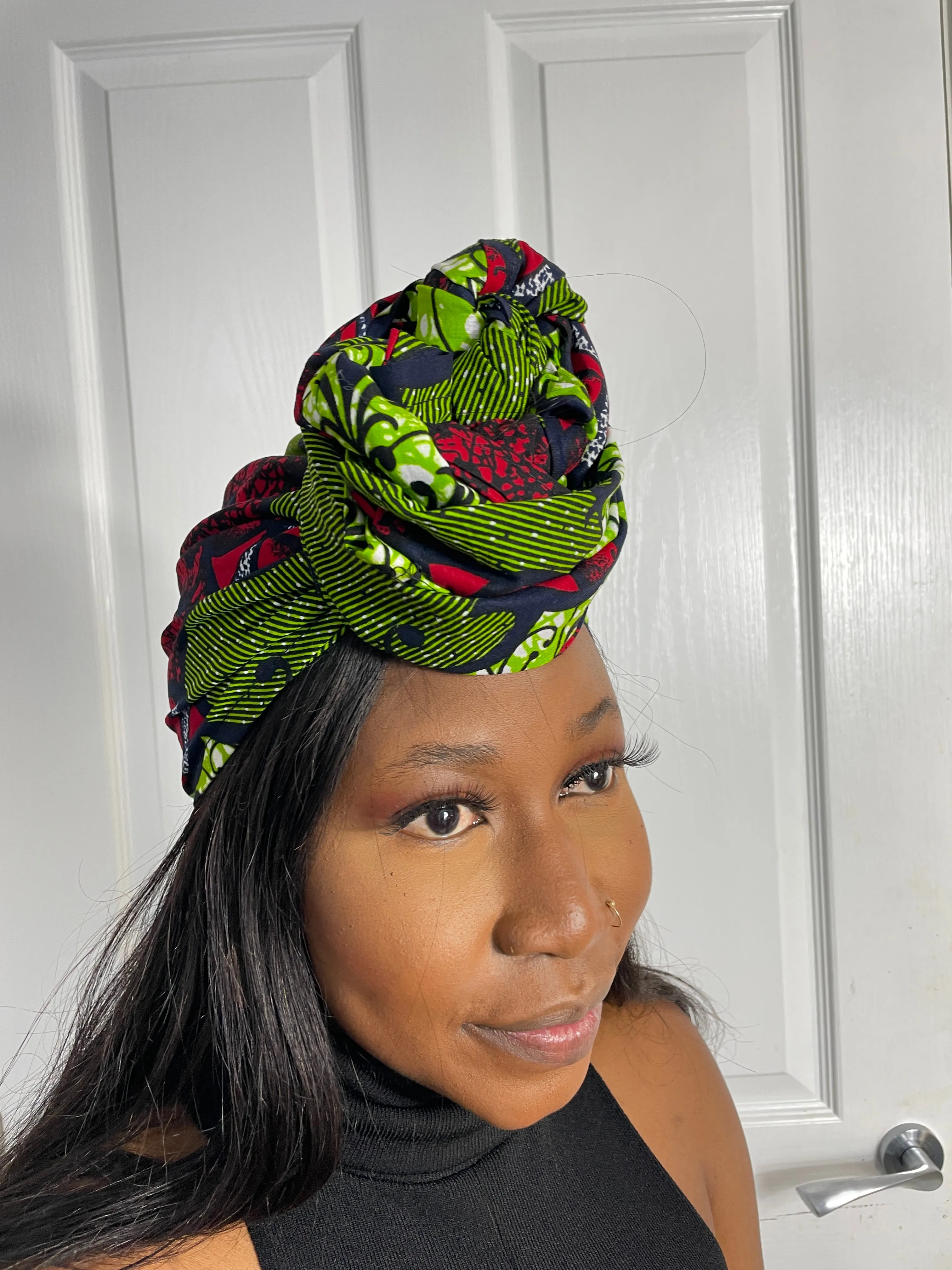 Audrey Green and Red Ankara Headwrap/Scarf