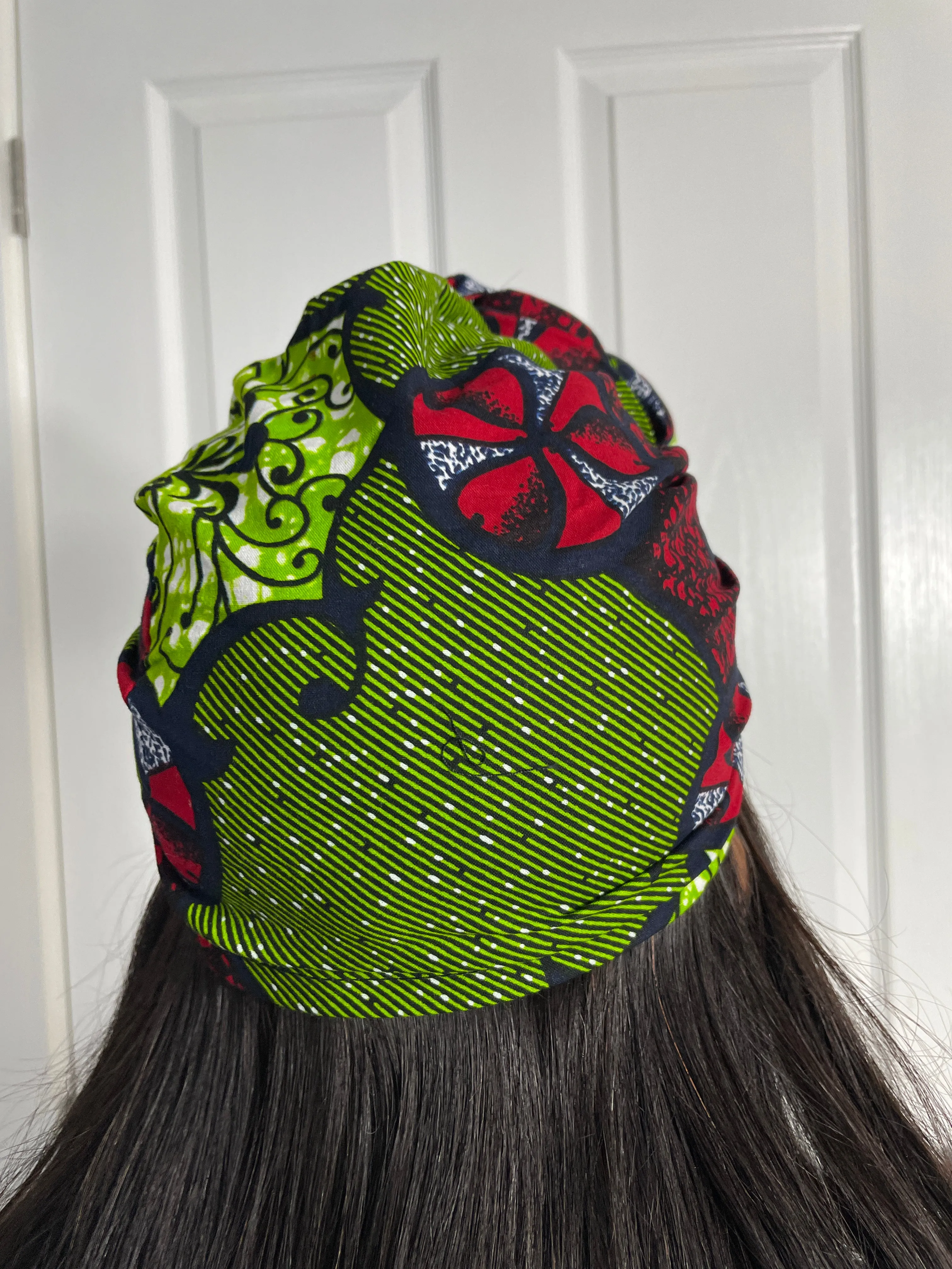 Audrey Green and Red Ankara Headwrap/Scarf