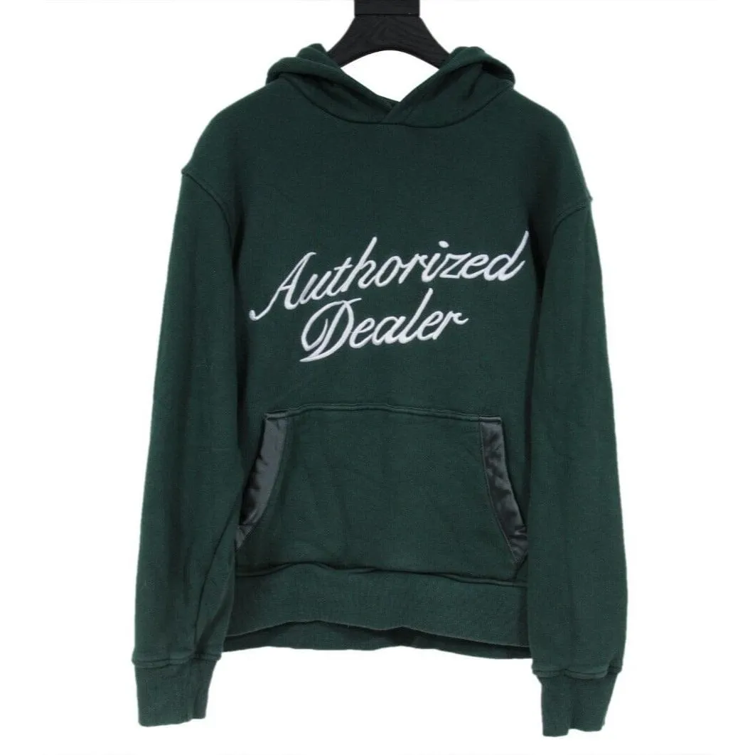 Authorized Dealer Hoodie Green White 100% Cotton Pullover