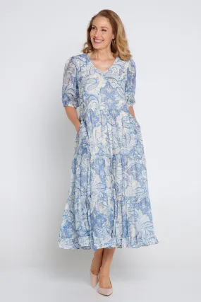 Azura Dress - Blue Paisley