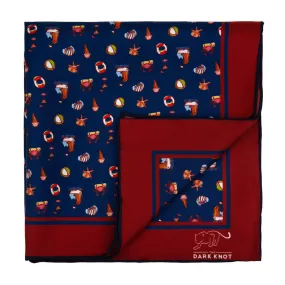 Bahamas Party Navy Silk Pocket Square