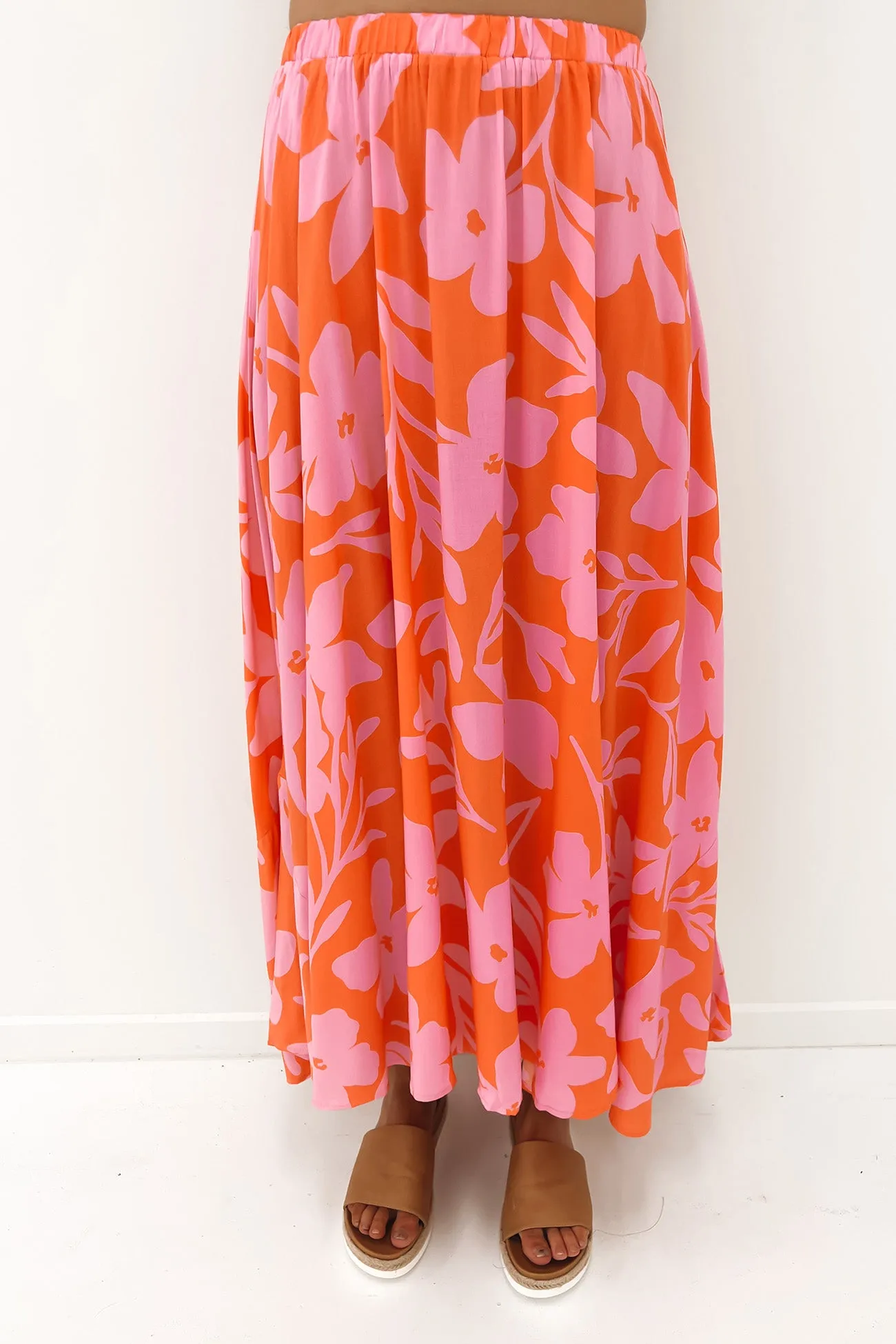 Beau Maxi Skirt Orange Pink