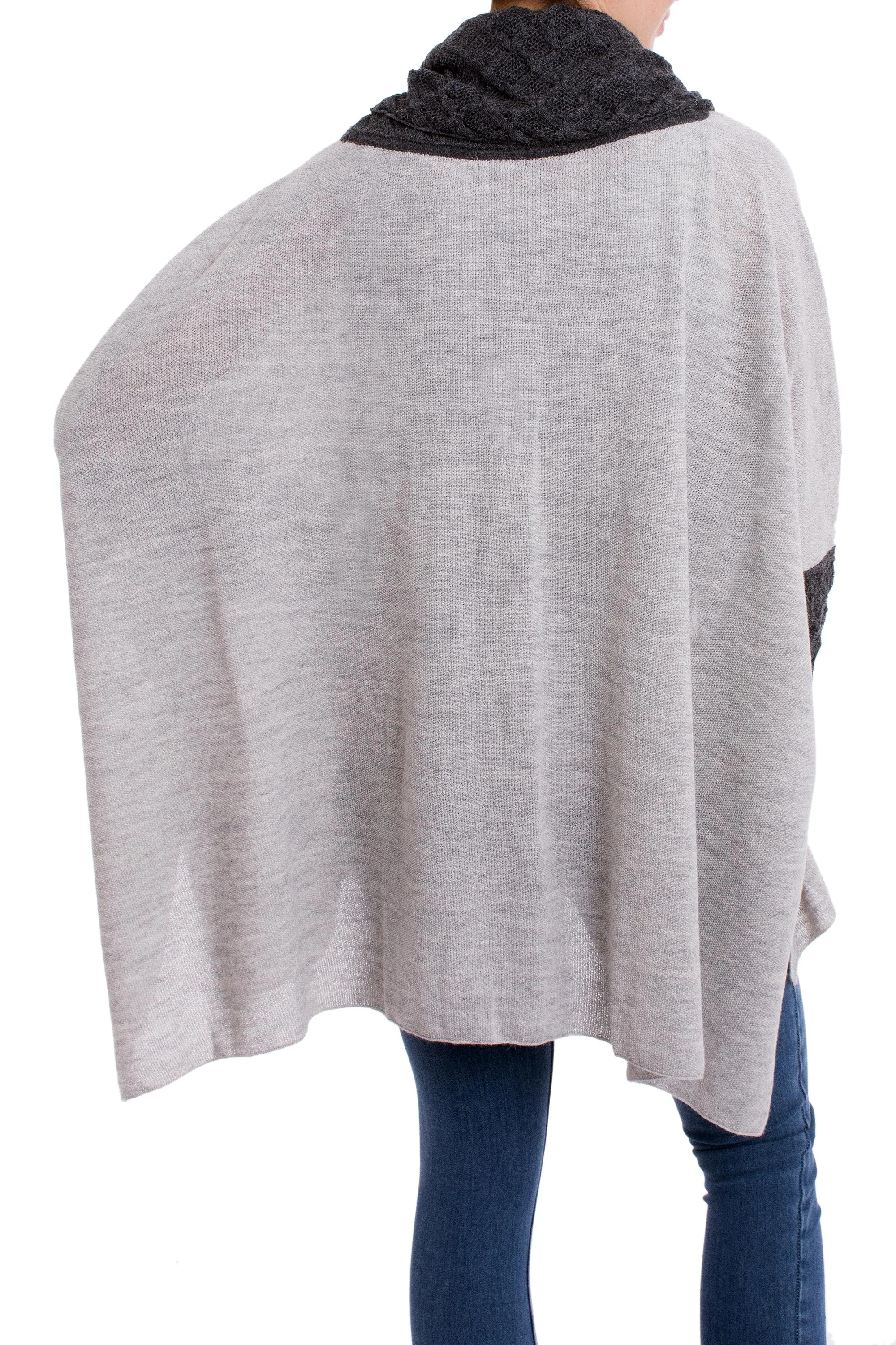 Beautiful Warmth in Dove Grey Knit Alpaca Blend Pullover in Dove Grey from Peru