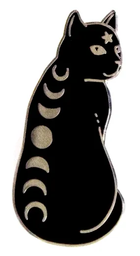 BEE'S KNEES INDUSTRIES MOON PHASE CAT ENAMEL PIN