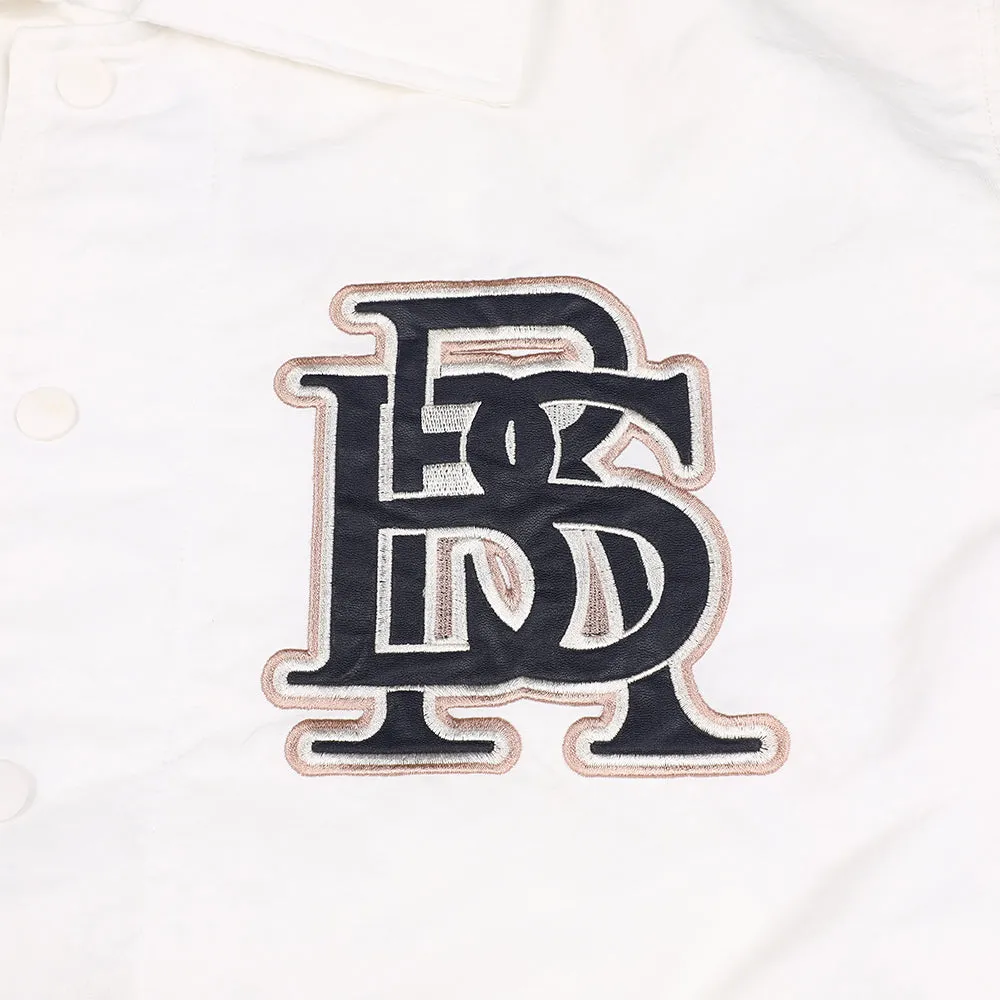 BIG LOGO COLLAR VARSITY JACKET CREAM