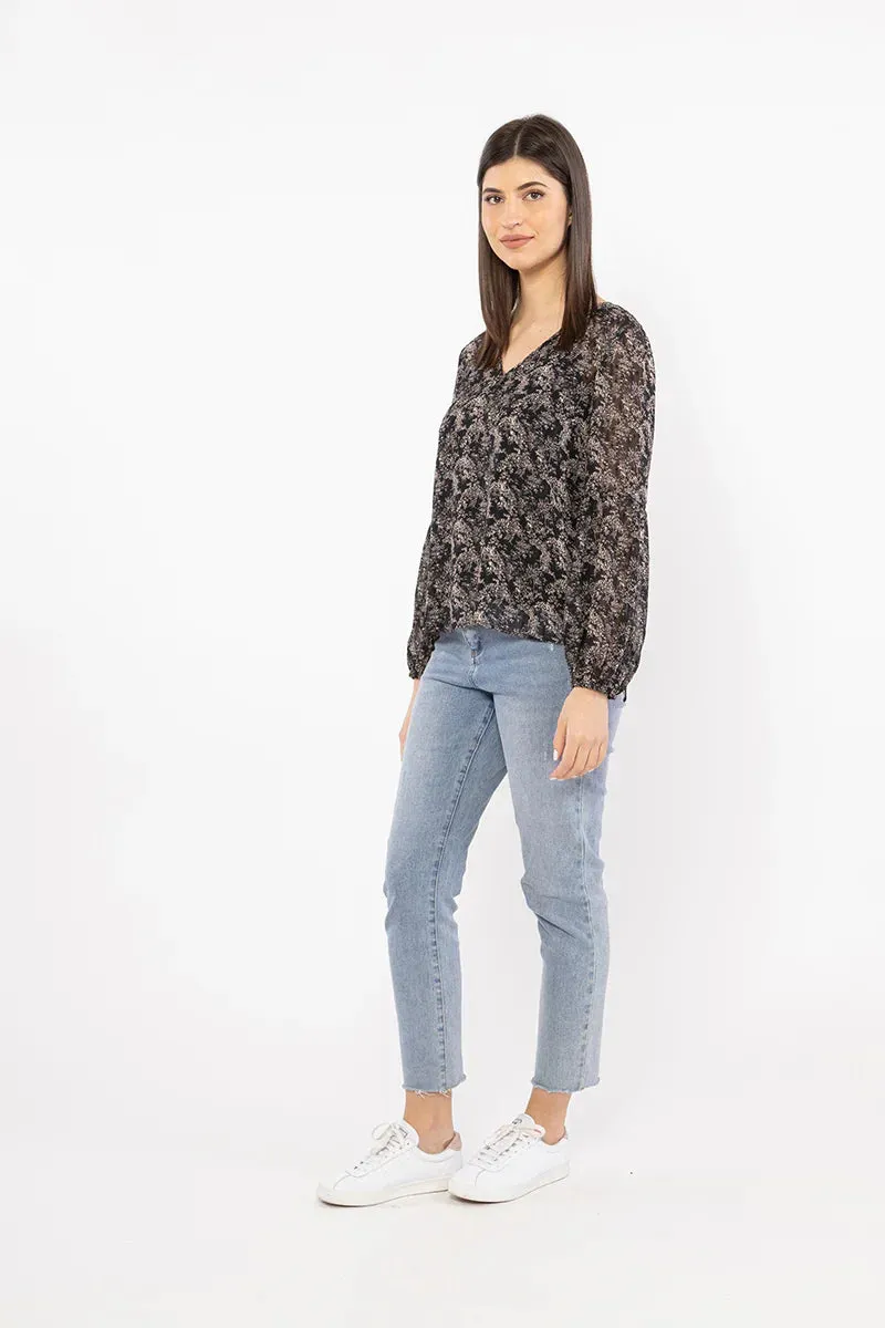 BILLIE THE LABEL WANDERER TOP -BLACK FLORAL