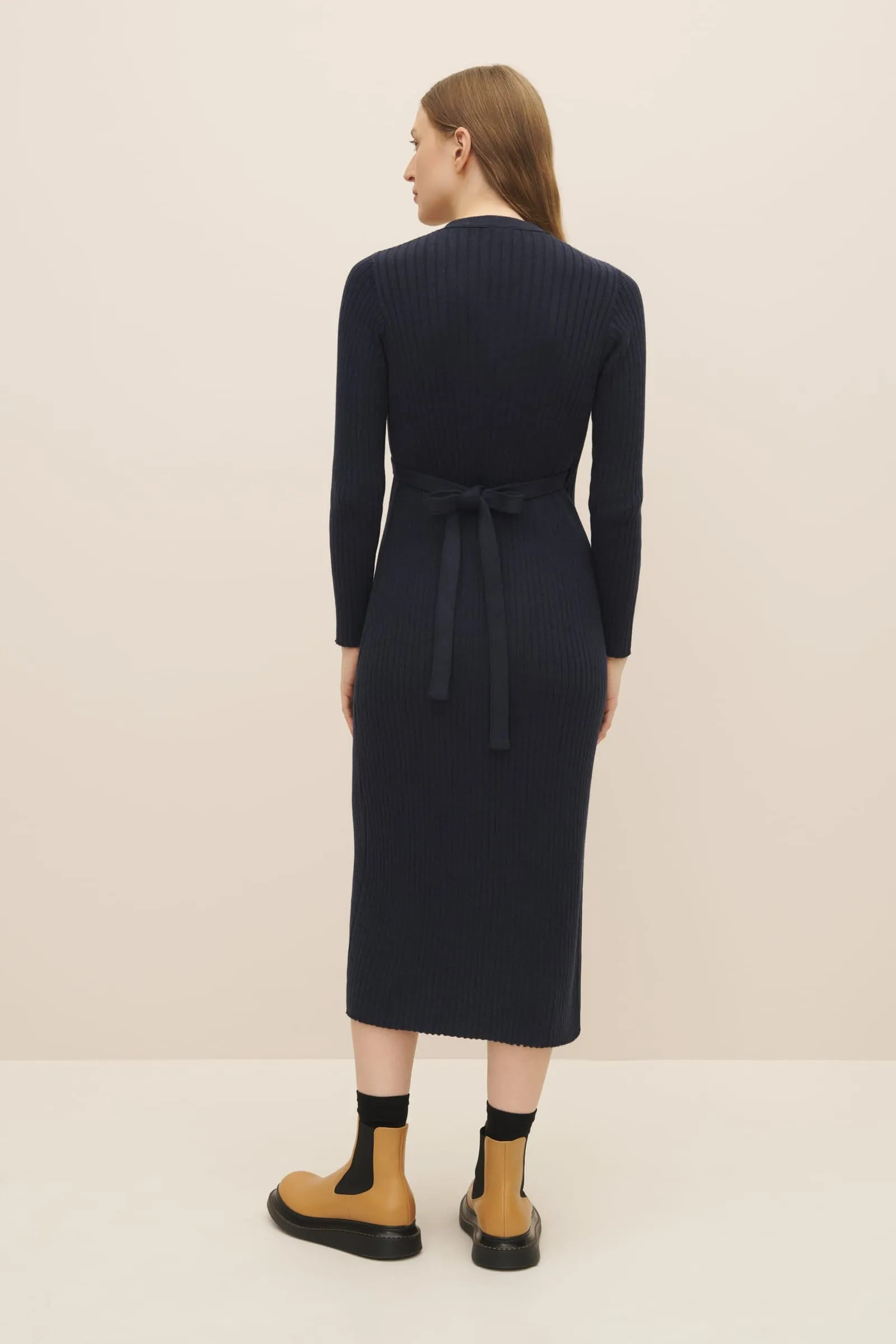 Billie Wrap Dress - Navy Marle