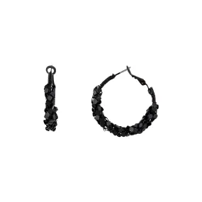 Black Chainmail Hoop Earrings