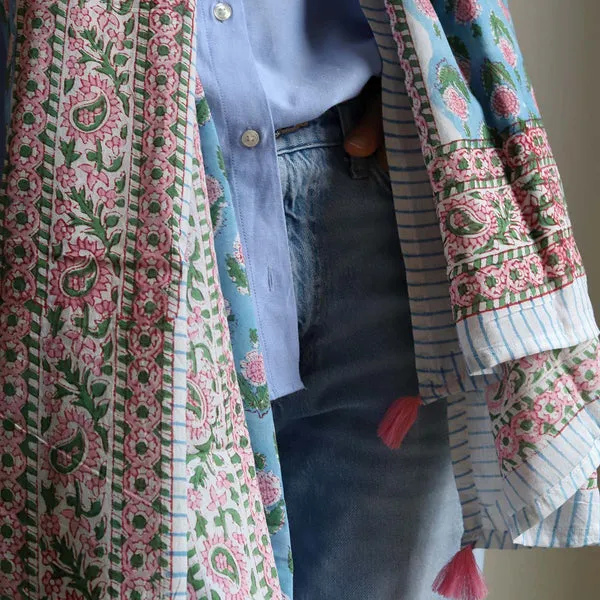 Blickling Tassel Block Printed Scarf