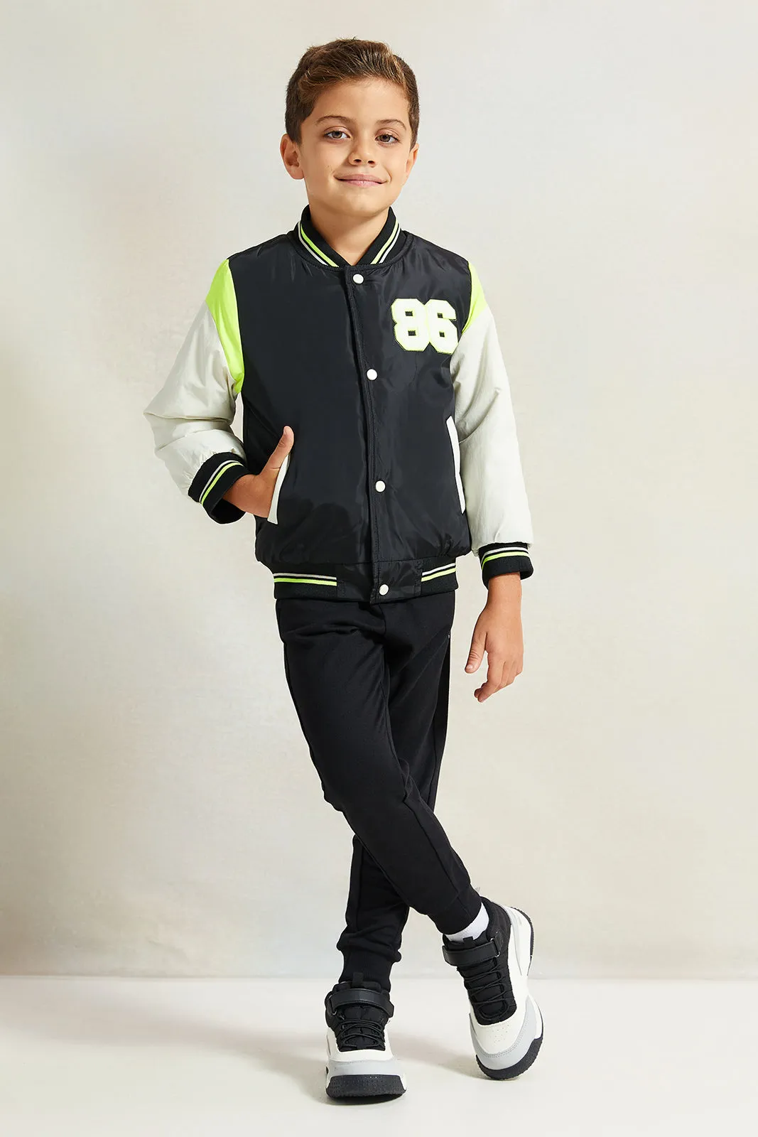 Boys Multicolour Printed  Baseball Jacket