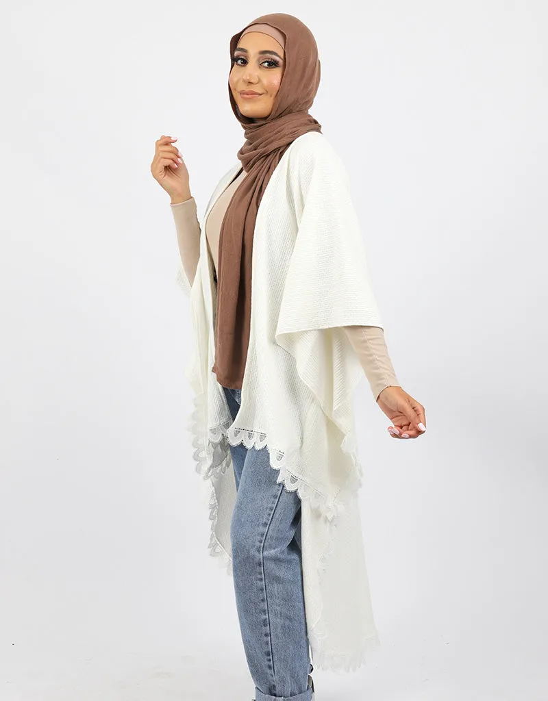 Bubble Lace Trim Cardigan