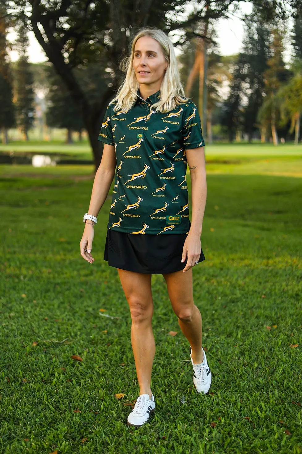 CA Ladies Springbok Golf Shirt | Green Ethnic