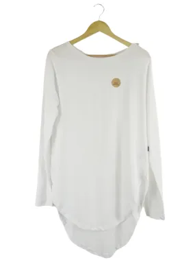 Casa Amuk White Cotton Long Sleeve Teardrop T-Shirt 8 | BNWT