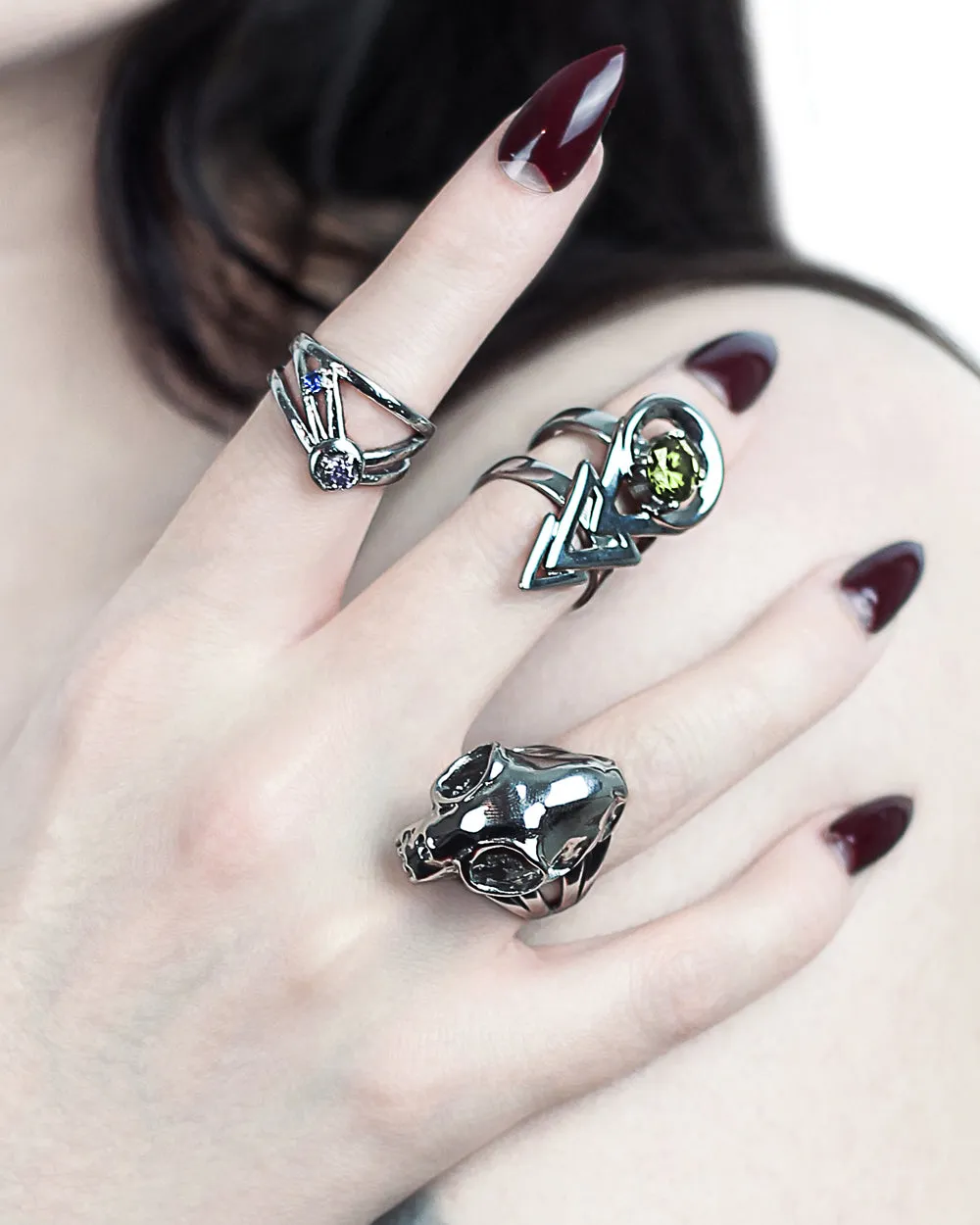 Cat Skull Ring in Mirror Steel