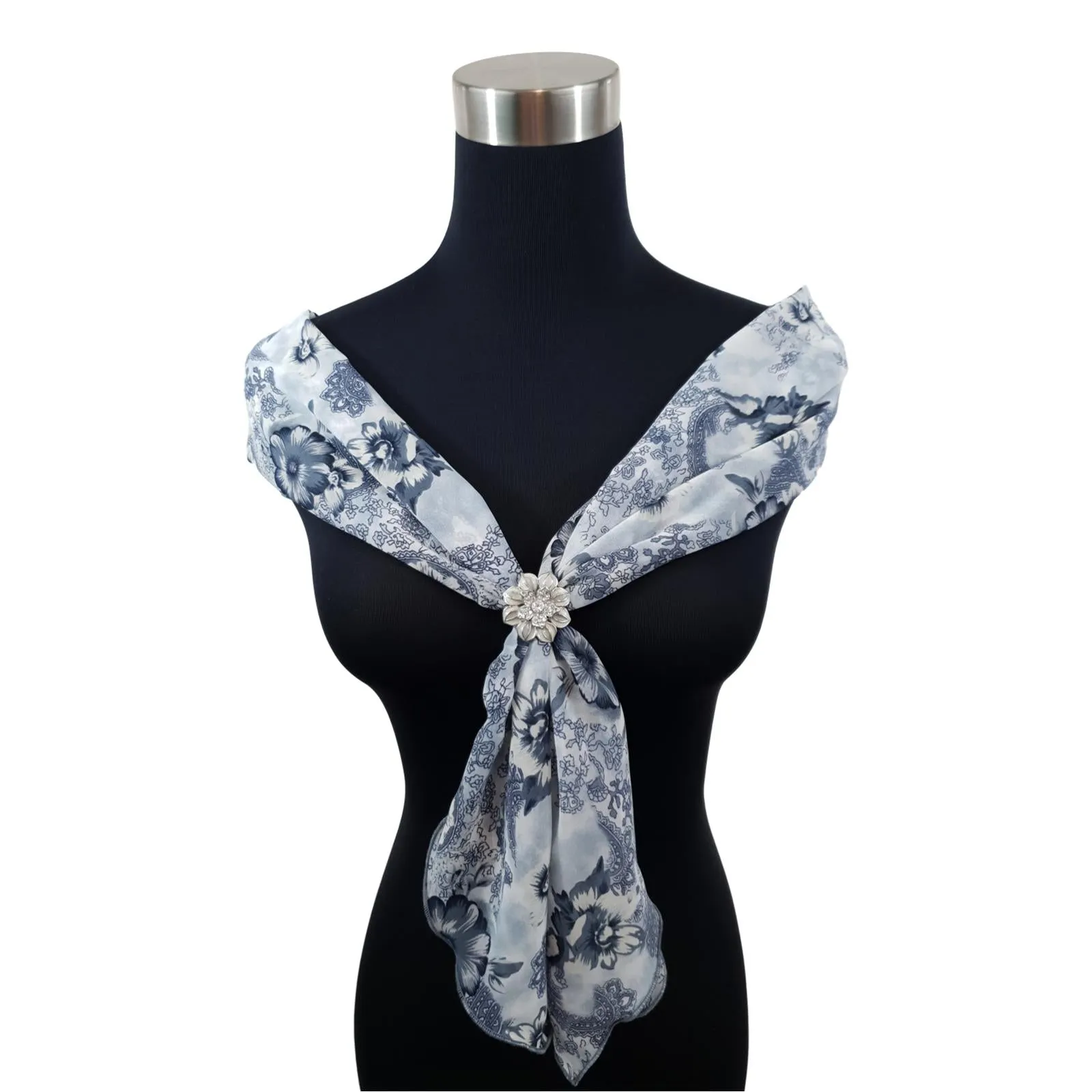 Chiffon Neck Scarf and Ring Set