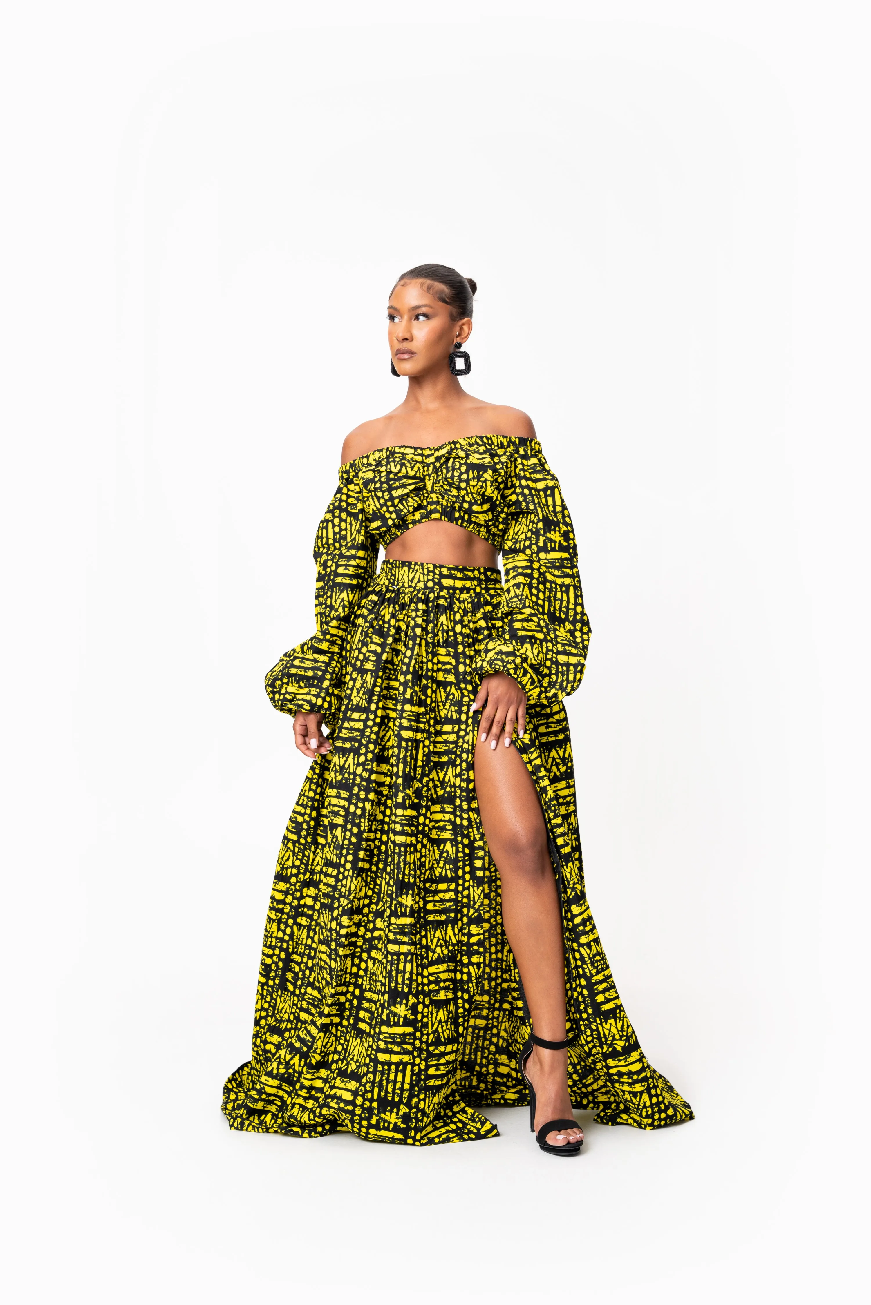 CHIMA African Print Maxi Skirt