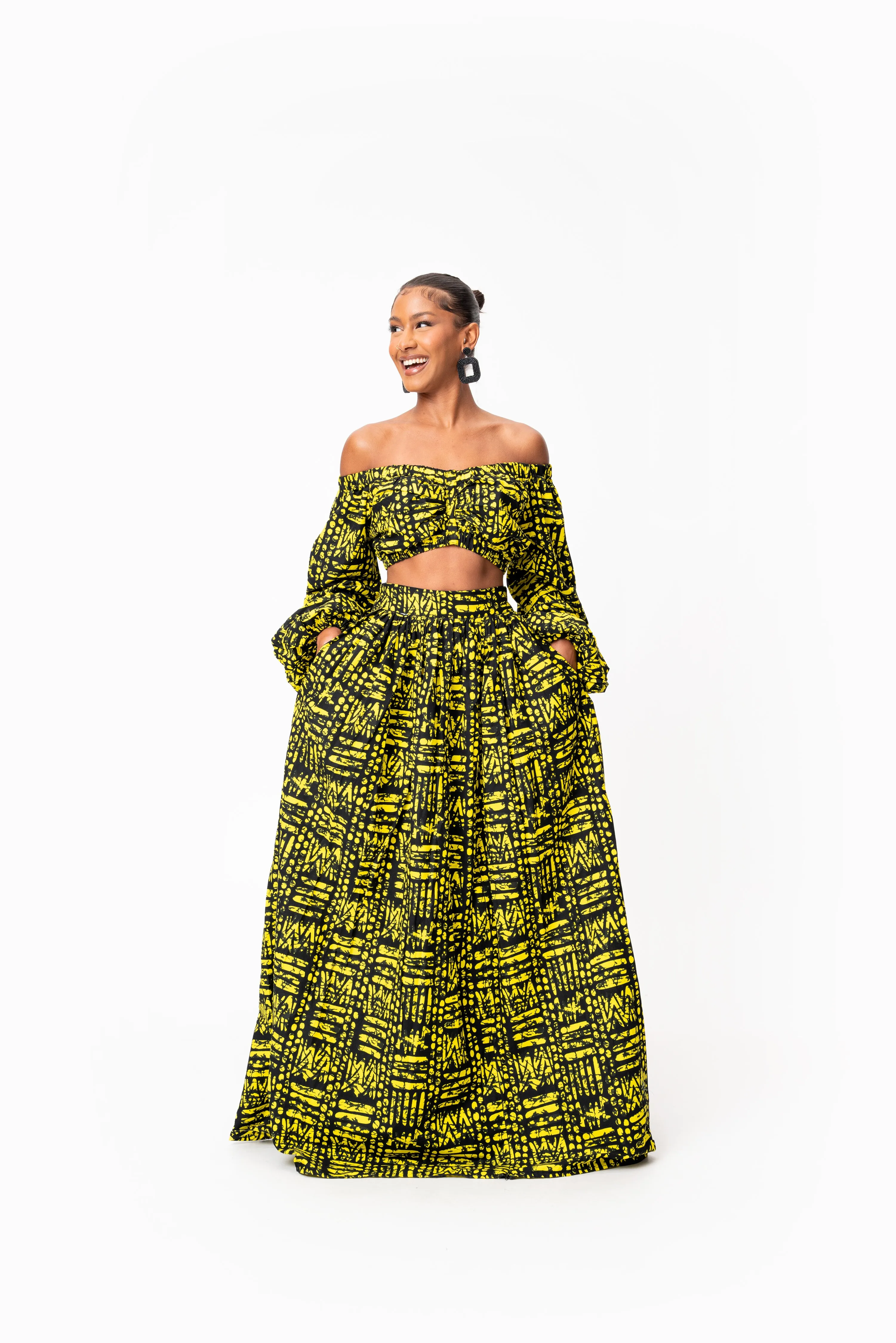 CHIMA African Print Maxi Skirt