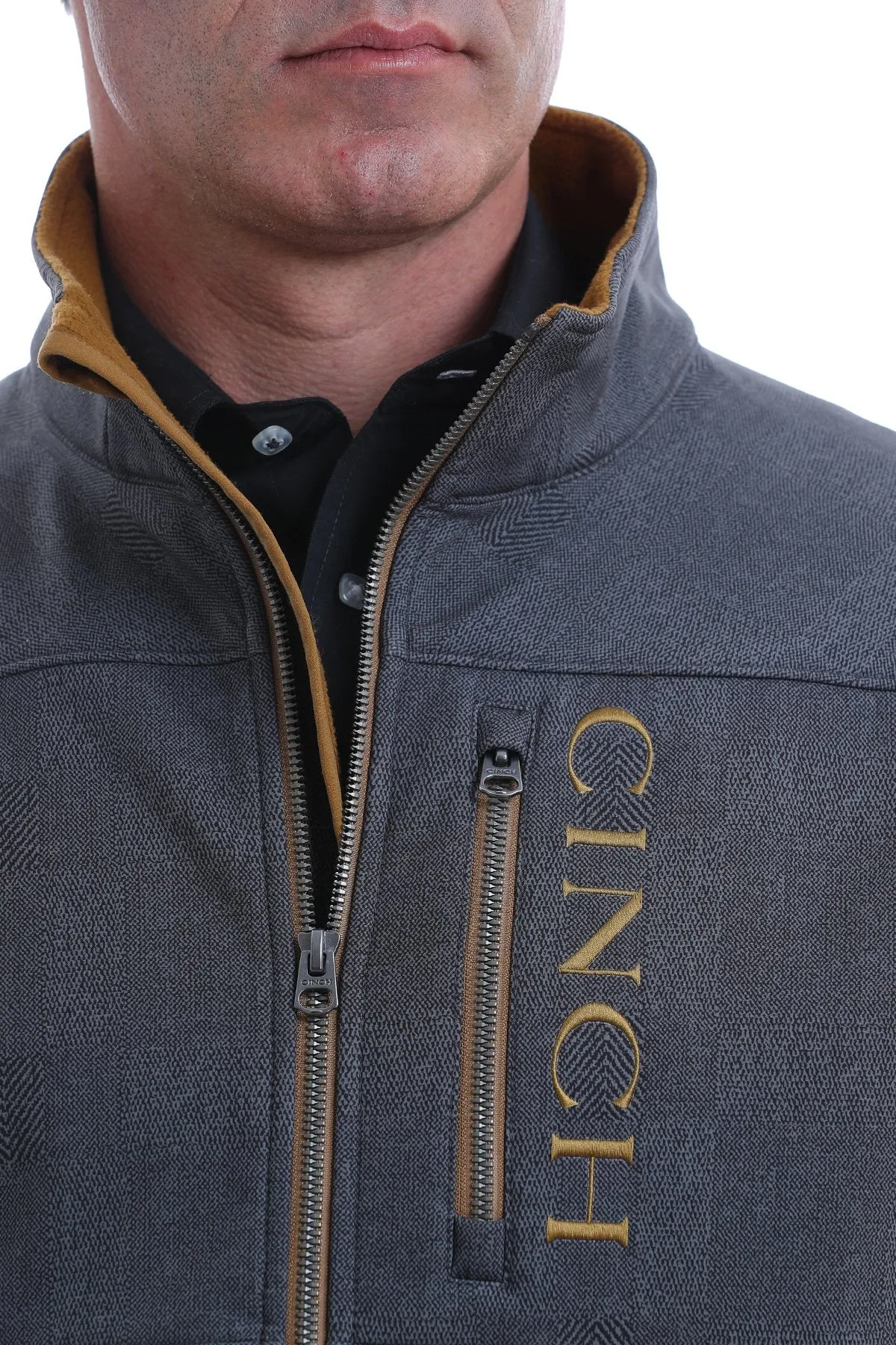 Cinch Mens Printed Bonded Jacket - Charcoal/Tobacco