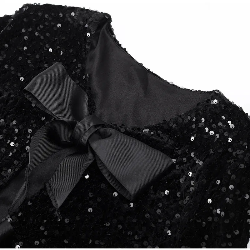 Coco Bow Tie Sequin Jacket