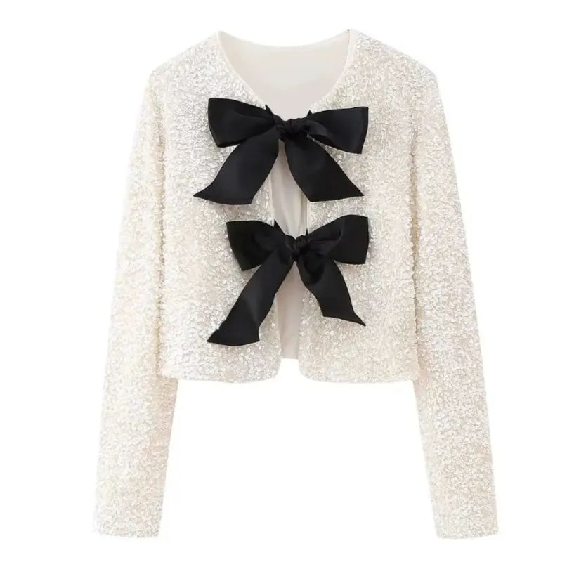 Coco Bow Tie Sequin Jacket