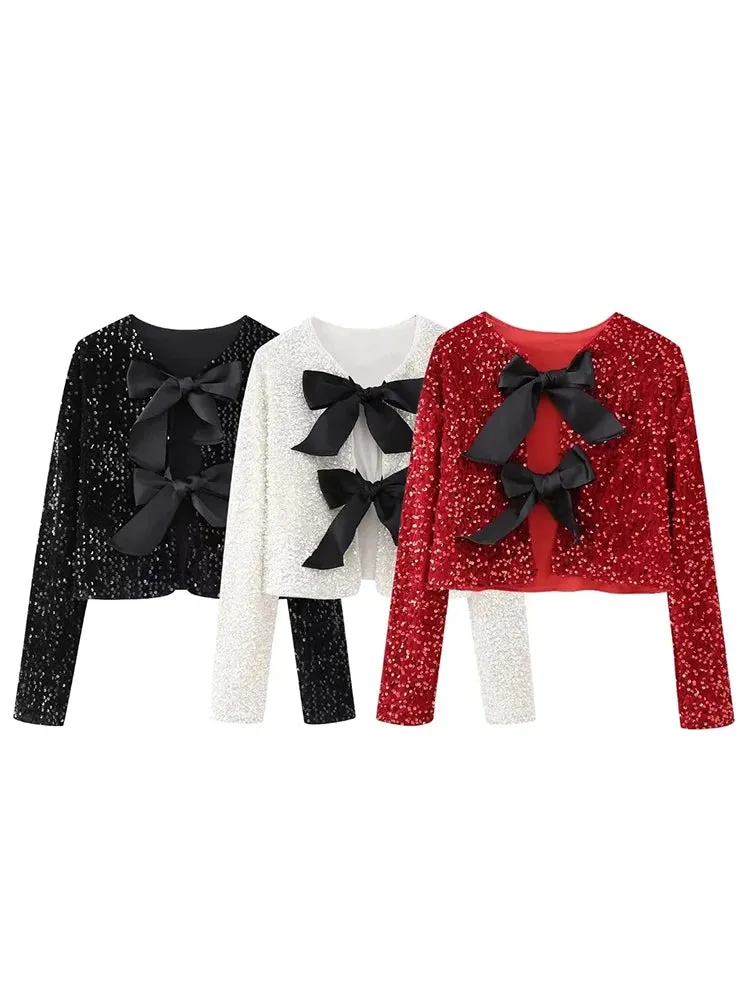 Coco Bow Tie Sequin Jacket