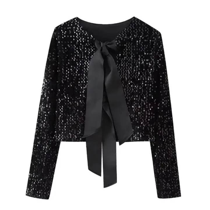 Coco Bow Tie Sequin Jacket