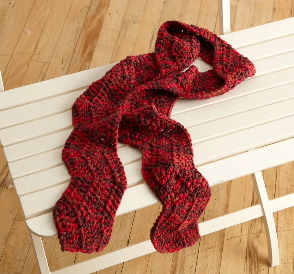 Color Print Ripple Scarf Pattern (Crochet)