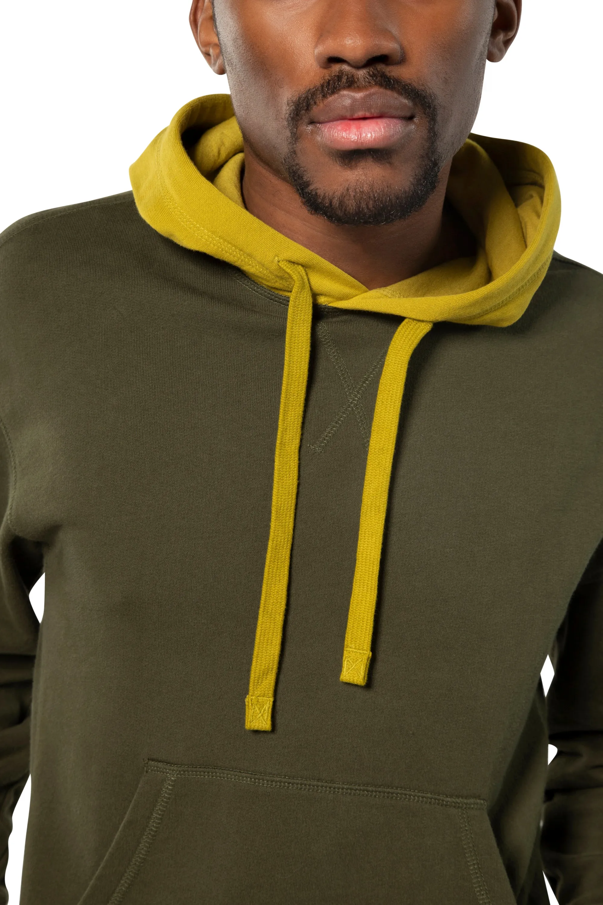 Colorblocked Hoodie (Dark Olive)