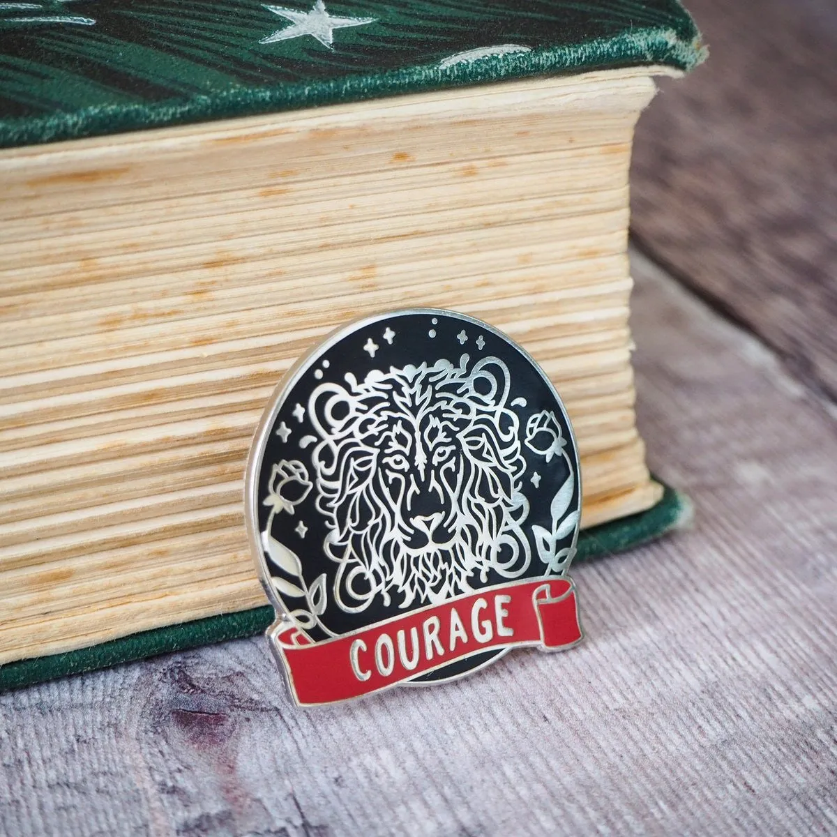 COURAGEOUS LION ENAMEL PIN