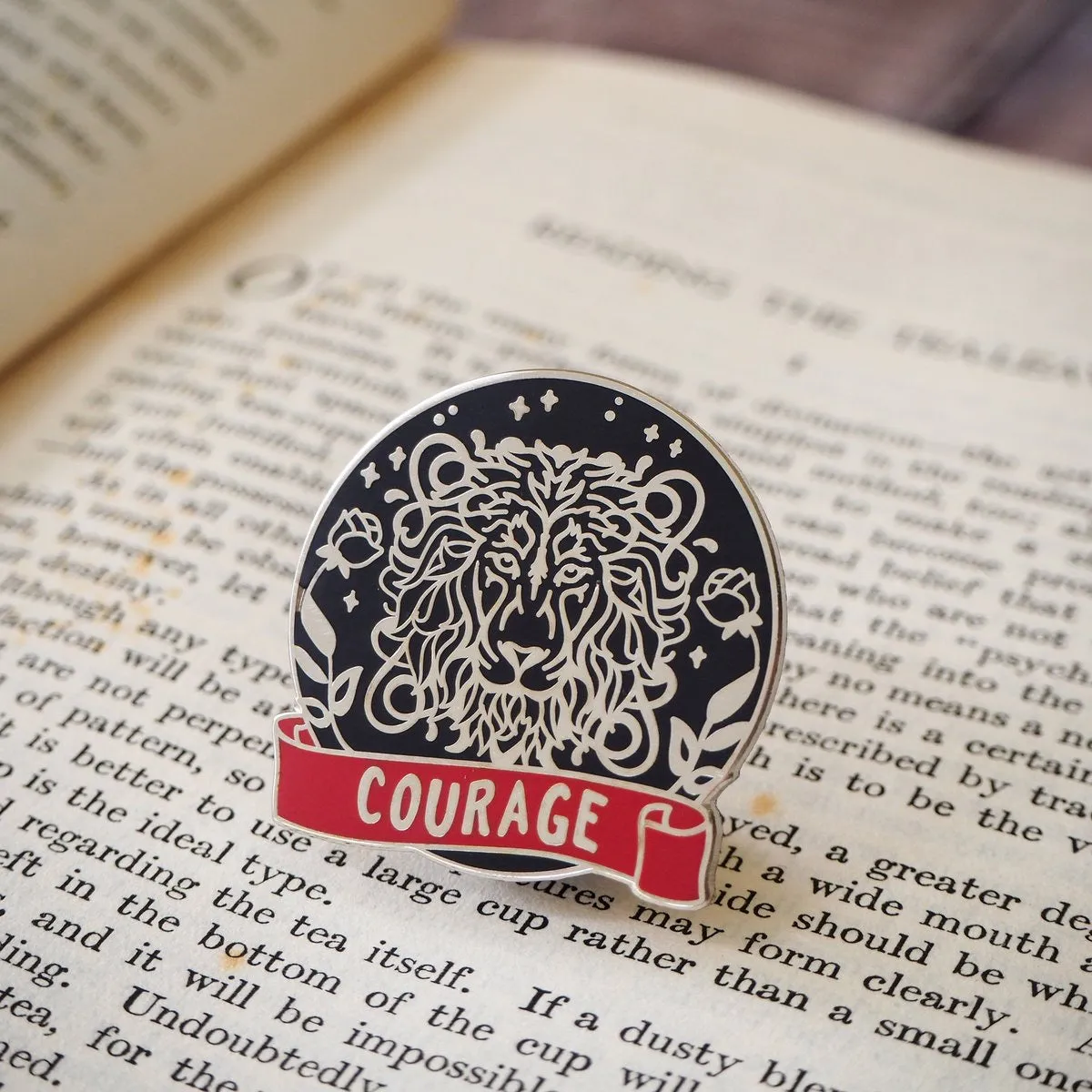 COURAGEOUS LION ENAMEL PIN