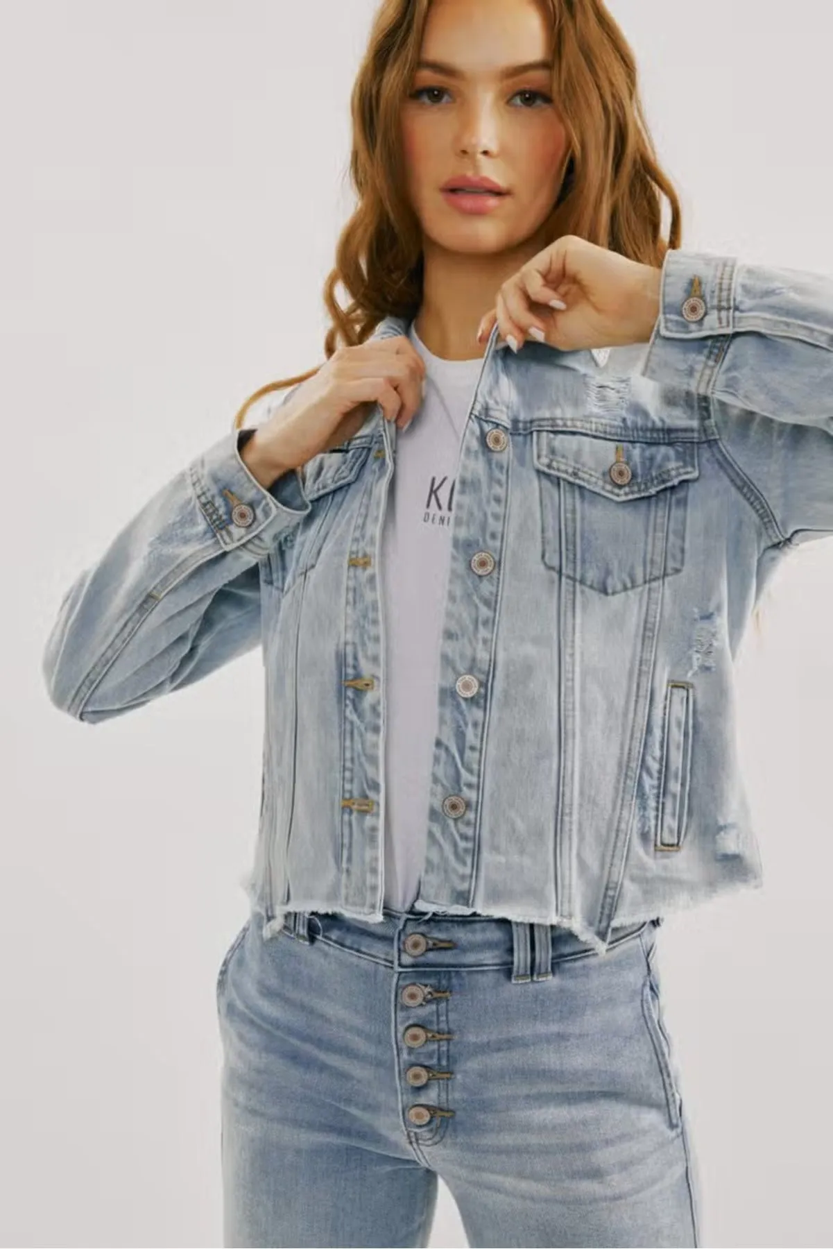 Distressed Raw Hen Denim Jacket